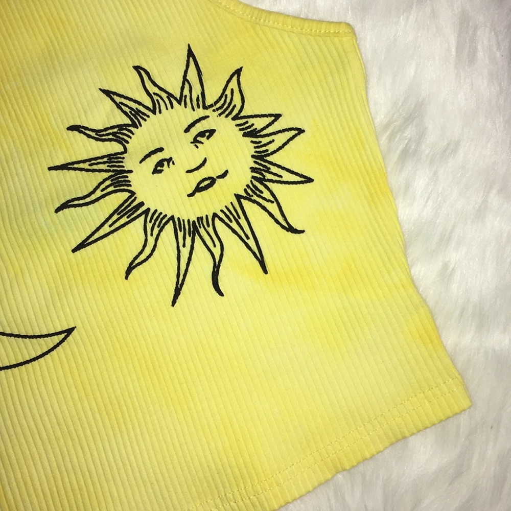 Sun and moon ribbed tie dye halter top - Picture 3 of 6